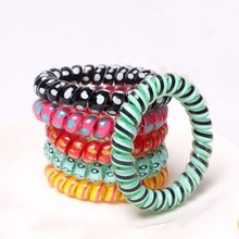 5 pcs Silicone elastic hair bands haar accessories for women spiral scrunchy telephone wire springs and gum bandeau wholesale