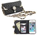 TUKE Luxury Women Shoulder Bag Design pu Leather Wallet Case For iphone 5s 5 with metal