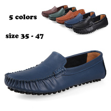 Genuine leather handmade men flat shoes,2014 men summer original brand Loafers Moccasins shoes for men