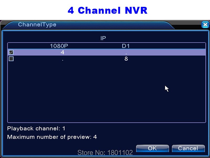  Mini HD NVR 4CH   Onvif 8 Channel   H.264  720 P 1080 P ip-   P2P