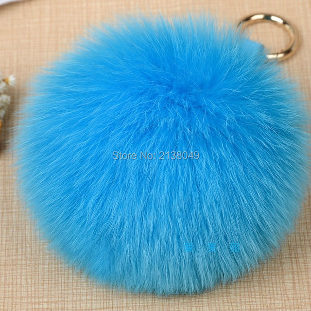 FA034 11 см Шарм Большой Аксессуар Реального Лисий Мех Pom Pom Мяч Брелок