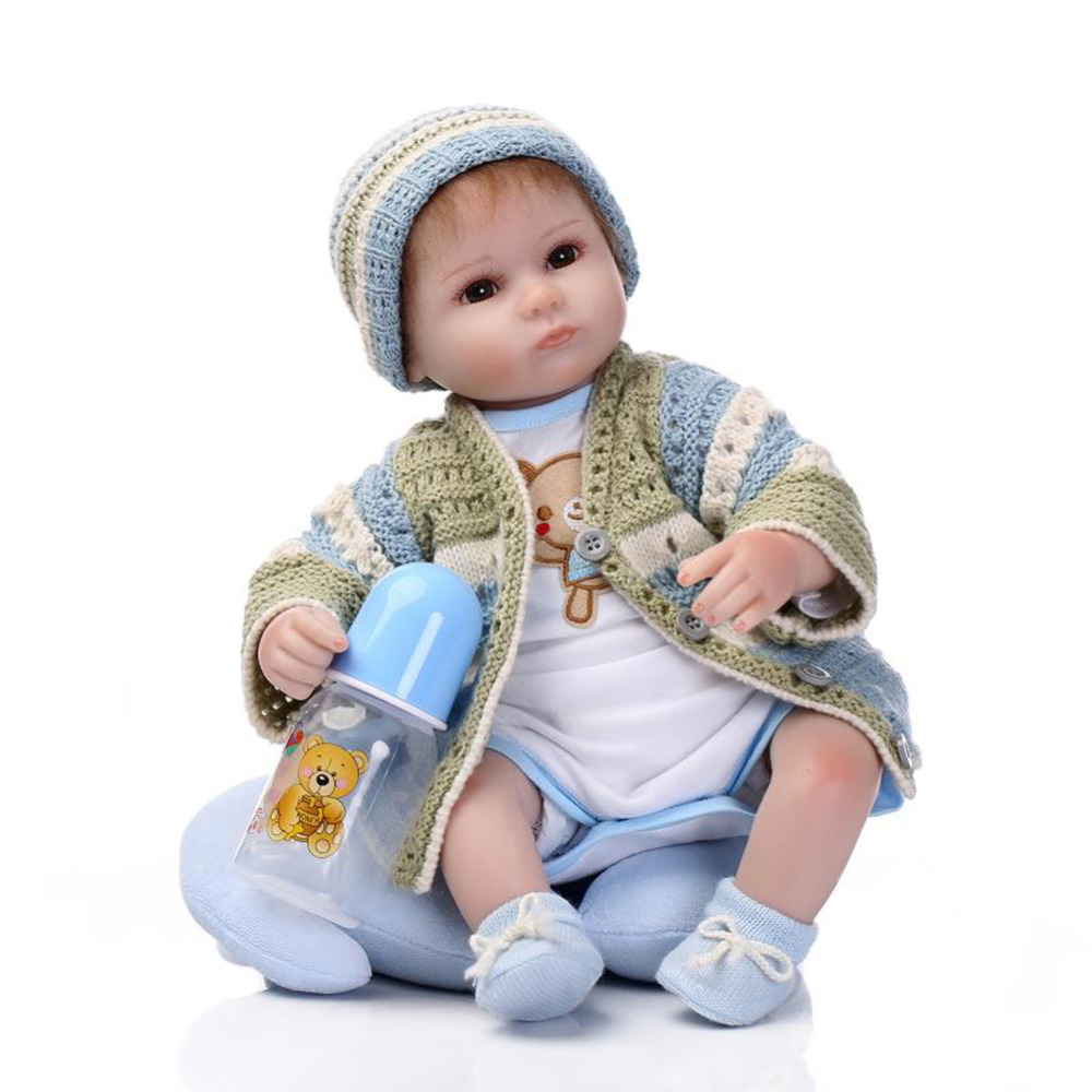 2016 Newborn Silicone Reborn Baby Lifelike Girl Alive Doll Crochet Kits Kids Playhouse Toys Collection Nursing Props
