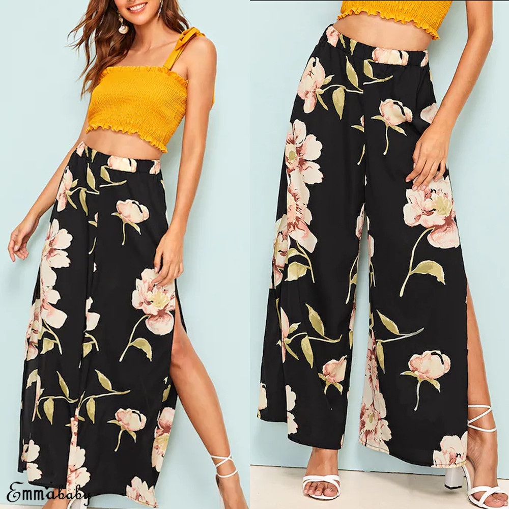 chiffon high waisted pants