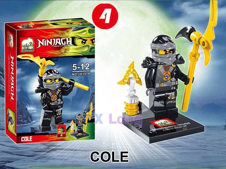 Купить 6 шт много набор Ниндзяго Коул Кай Джей Зейн ниндзя minifigures ...