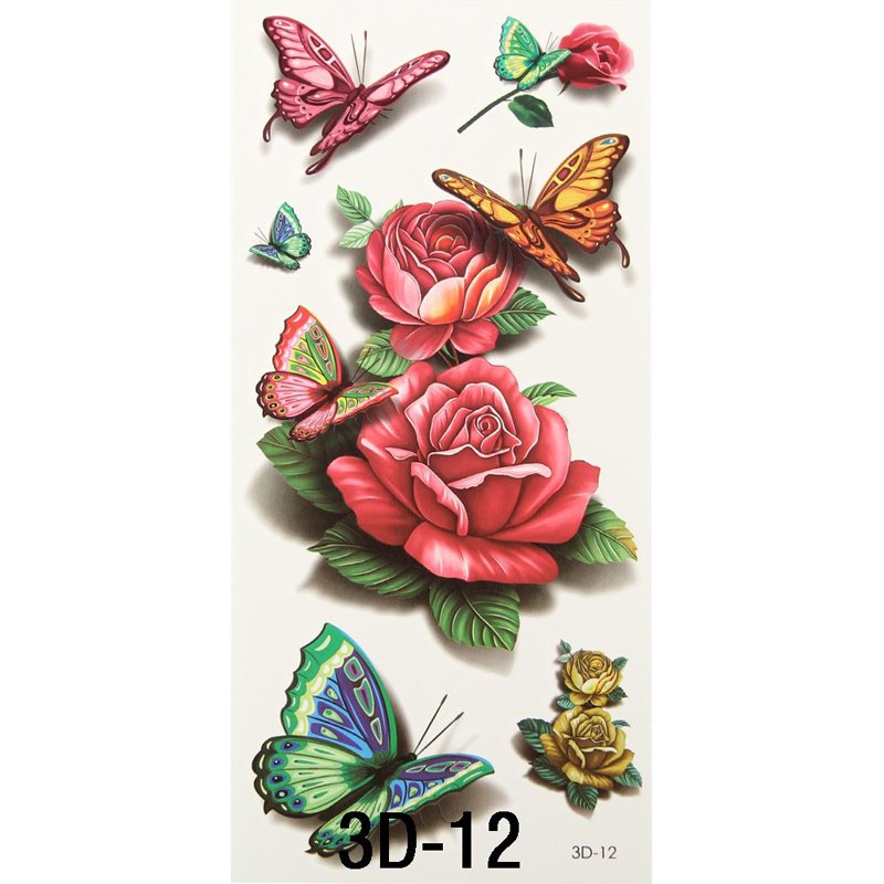 Art Chest Tattoo Sleeve Stickers Glitter Temporary Tattoos Removal ...