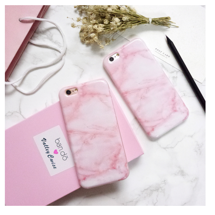 Hottest Glossy Granite Pink Marble Phone Case for iPhone 6s 6 6Plus 6