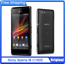 100% Original Sony Xperia M C1905 smartphone Dual Core Android 4.1 ROM 4G 5.0MP Front Back Camera Unlocked cellphone Refurbished