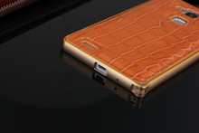 2015 New Aluminum crocodile Leather Armor Case For Huawei Mate 7 Cell Phone Hard Case Cover