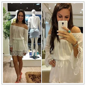 2015-new-Lace-summer-women-short-dresses-sexy-elegant-off-the-shoulder-solid-white-casual-long
