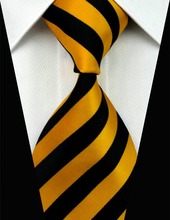 SNT0086 Hot Sale 2014 Fashion Man Yellow Ties Necktie Set Cufflink Hanky Checked Striped Casual Neckties