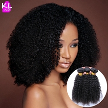 Unprocessed 7A Grade Kinky Curly Human Virgin Brazilian Hair Bundles KL Hair Products Very Thick And Soft 3Pcs Lot Hot Sale