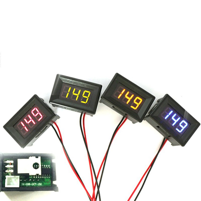 Green DC 0 30V 2 Wire LED Display Digital Voltage Voltmeter Panel Car Motorcycle