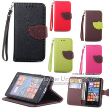 Fashion Leather Flip Leaf Style Stand Wallet Card Holder Case Cover for Nokia Lumia 520 525 Phone Bags Cases Hit Color Design