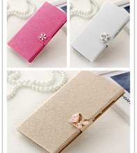 Luxury Flip Cover with 3 types of Crystal Buckle for Samsung Galaxy Core Prime