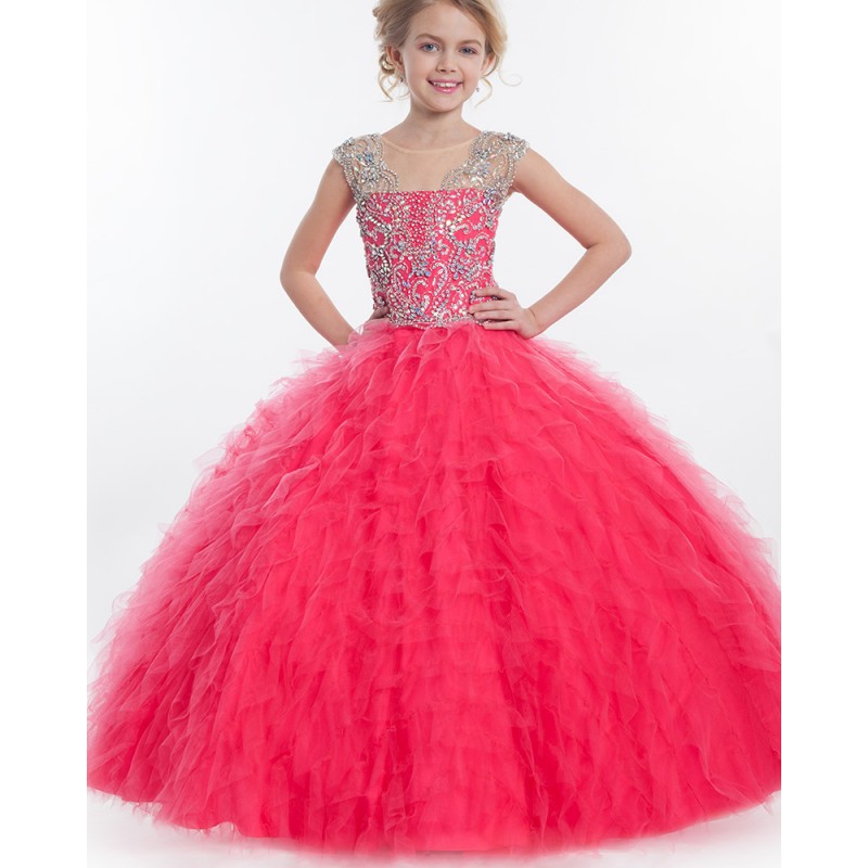 cap sleeve pink flower dresses gown 2015 fashion tulle cascading waves ruffle cap sleeve pink flower dresses gown 2015 fashion tulle cascading waves ruffle