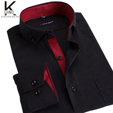 Men Hawaiian Dress Shirts 2015 Brand Buckle Fashion Business Formal Slim Fit Shirts Social Designer French Cuff Shirts 4XL FHY91