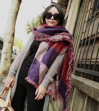 2015 Autumn Winter font b Tartan b font Plaid Striped Scarves Desigual Shawls Warm Long Pashmina