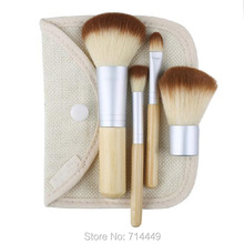 Hot Brushes Bamboo Makeup Environment friendly Elaborate Makeup Brush 4pcs Set Earth Friendly Portable Easy to