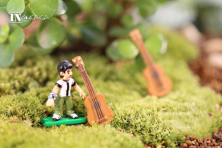 Gitarre paar Mini Miniatur Figur Garten Puppenhaus Dekor Micro LaJ.DE 