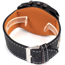 2015 Brand New Oulm 9318 Men s Watches Double Movt Strips Hours Marks Round Dial Leather