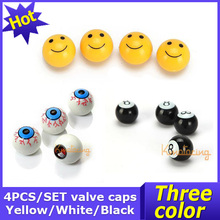 4pcs/ Set Round Valve Cap Covers Ball Car Motorcycle Air Stem Eye Ball Tyre Tire Caps Cover Truck For Wheel ABS