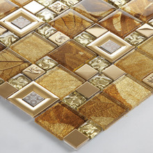 2015 new 11pcs/lot deco mirror wall tile bathroom living mosaic glass tile kitchen backsplash fireplace TV back wall tile art