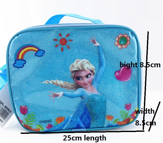 beautiful girl elsa anna pattern lunch bag with shoulder thermal lunch bag for school work picnic womnen bag free ship