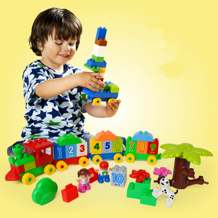 Quality Original HUIMEI Big Building Blocks Number Train Baby Blocks Educational Toys Compatible with Lego Duplo