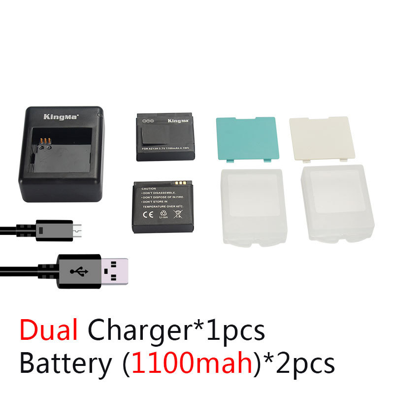 KingMa xiaomi yi battery 2 Pack 1100mAh and xiao yi battery Double Dual Charger for Xiaomi
