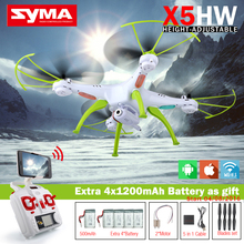 SYMA X5HW FPV RC Quadcopter Drone with WIFI Camera 2.4G 6-Axis VS Syma X5SW Upgrade RC Helicopter with 5 battery + 5 in 1 Cable