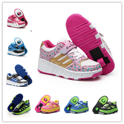 2015 Children Heelys Kids Fashion Sneakers With one two Wheels Boys Girls Skate Roller Shoes Ultra