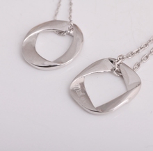 Men Woman Accessories Couple Necklace Lovers Fashion 2015 Trendy 925 Silver Jewlery Round square Pendant Necklaces