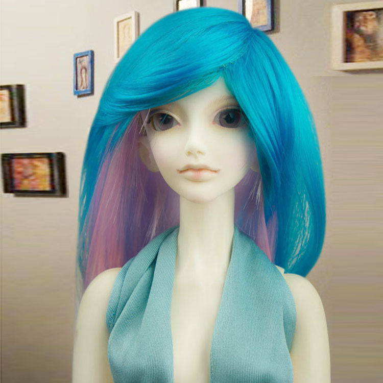Colorful Synthetic Fiber Wigs for BJD Dolls High Tempreature Wire Long Straight Doll Hair Hot Selling Online 091