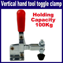 3 pcs/Lot  _ Red Plastic Covered Handle Vertical Hand Tool Toggle Clamp 100kg