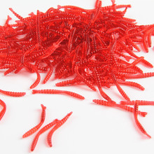 FREE SHIPPING 200 pcs/lot 3cm/0.3gram Smell red worm lures soft bait worms hot fishing takcle grub artificial lures