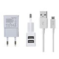 Dual USB Charger EU 5V 2A for Sasmung Huawei Xiaomi Phone with Micro USB Charging Cable