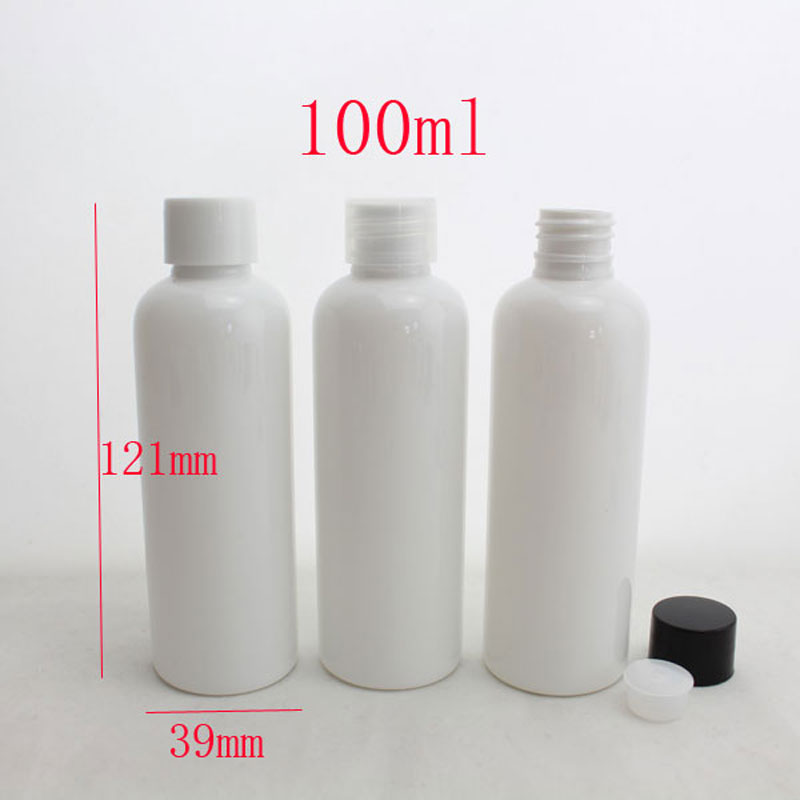 100ml empty white plastic bottles with caps for cosmetics packaging,bottle containers PET empty with lids for cosmetics packing