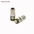 10PCs 12V T11 BA9s Xenon White 5050 5SMD Car Led Auto Light Bulb T4W H6W Interior