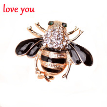 new 2016 bijouterie 2 style rhinestone bee brooches for women/men dress fashion jewelry gold plated cute unisex brooch pin gift