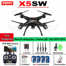 Hot sell SYMA X5SW / X5SW-1 WIFI Drone Quadcopter with FPV Camera Headless 6-Axis Real Time RC Helicopter Quad copter Toys