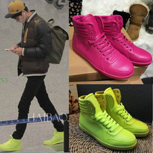 Women Men sneakers 2015 Breathable Light Lovers leather shoes brand sneaker High Top Coda Neon Sneaker Star with lovers sneakers