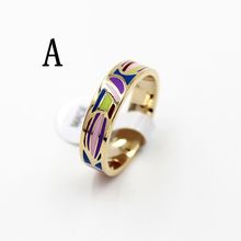 Hurry Brand Product Hot Selling Newest Narrow Gold Plated Stainless steel Enamel Jewelry Rings Promotions R2