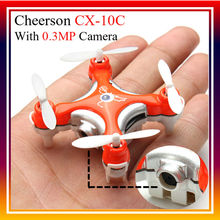 Hot Sale Cheerson CX-10C CX10 Mini Remote Control Helicopter 2.4G 4CH 6 Axis Gyro RC Drone Quadcopter with 0.3MP Camera 2 Colors