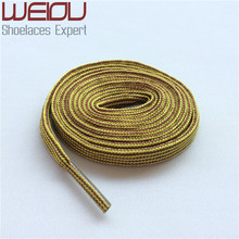 Weiou heavy duty bright colored shoe laces Flat type Yellow brown hiking boot laces cool quality shoelaces for sale 115cm/45”