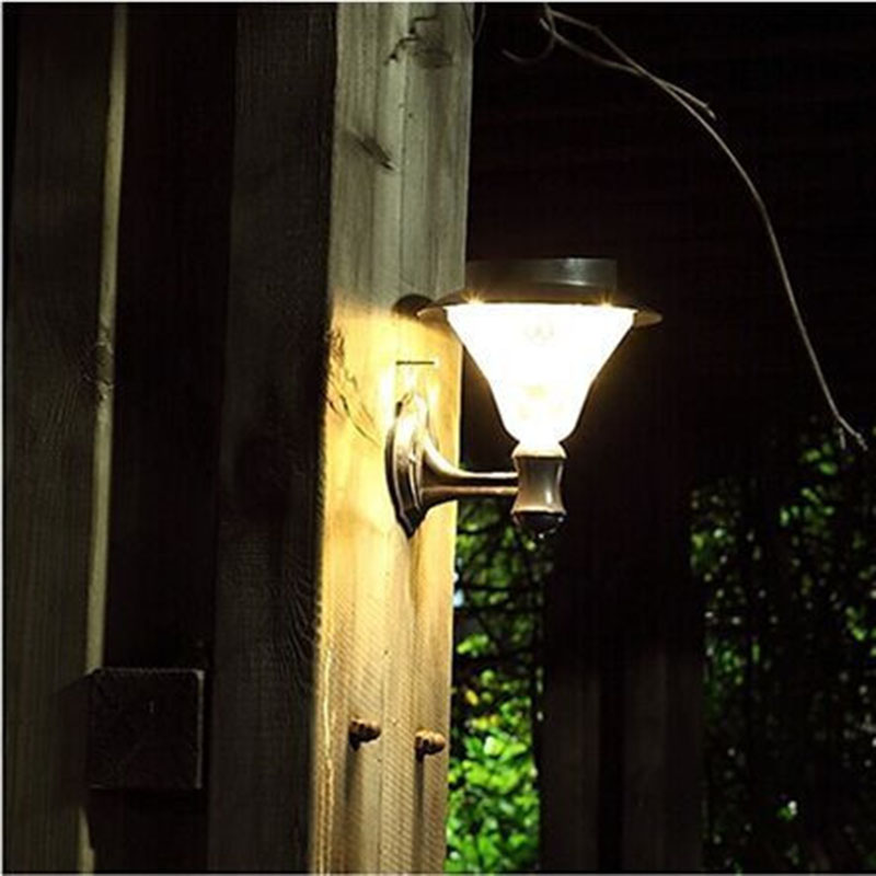 Solar Outdoor LED Light Fixture, Pole/Post/Wall Mount Kit, For Patio Deck Yard Garden Home ...