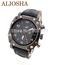 ALIOSHA wholesale men s big face wirstwatches V6 fashion leather strap quartz watch sports wrist watches