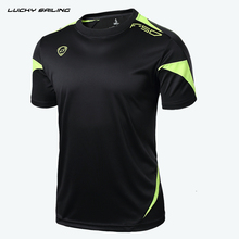 LUCKY SAILING crossfit brand 2015 Running T Shirts summer style t shirt men fitness Sport Shirt
