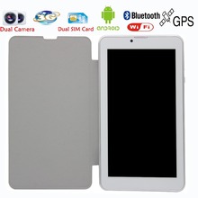 7 Inch Leather holeter 3G Phone Call Android Tablets Pc WiFi GPS Bluetooth FM Dual core Dual Camera Dual SIM Card