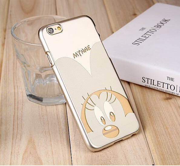 Lovely Ultra Thin Gold Cartoon Hard Plastic Case for iPhone 6 Plus 5 5 inch Phone