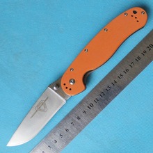 Ontario RAT modelo 1 exterior de bolsillo plegable del cuchillo AUS-8 hoja G10 naranja mango ADL-O